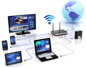 A picture of various devices connected to the Internet with WiFi.